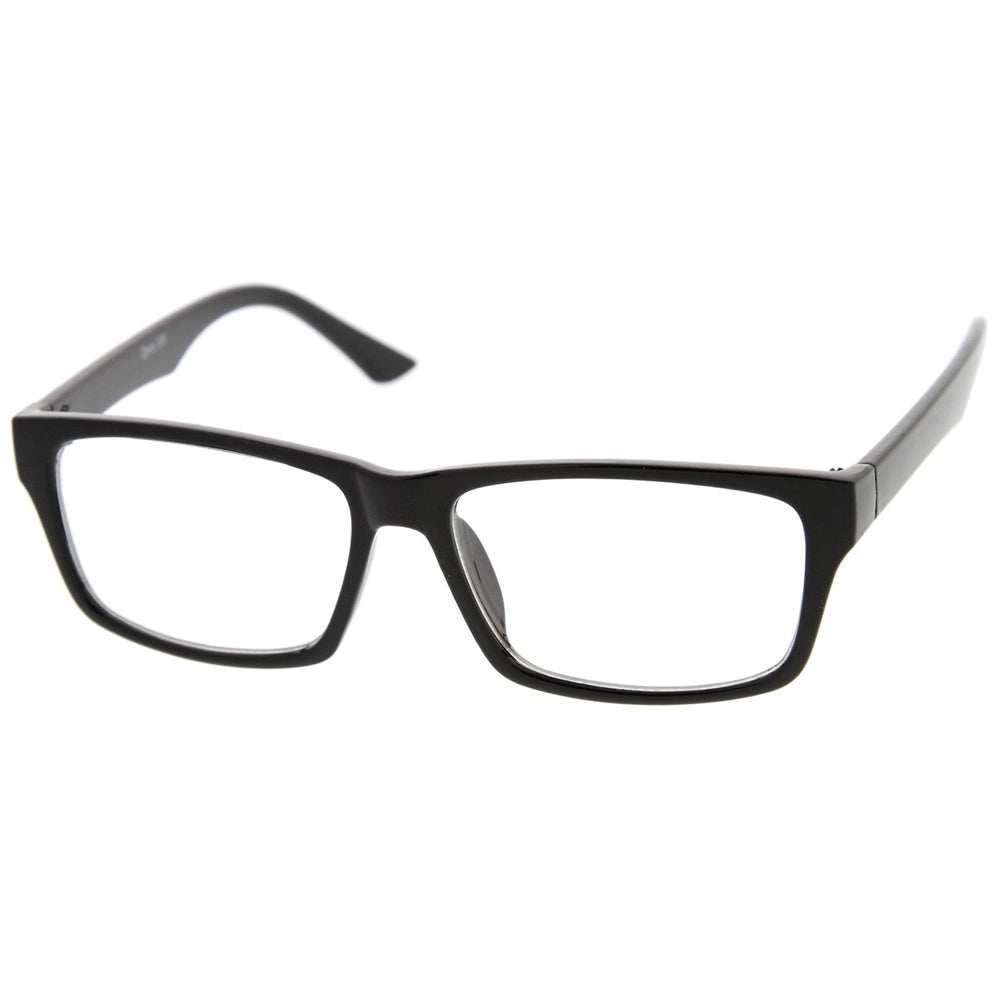 Modern Horn Rimmed Clear Lens Rectangle Eyeglasses 52mm Image 2