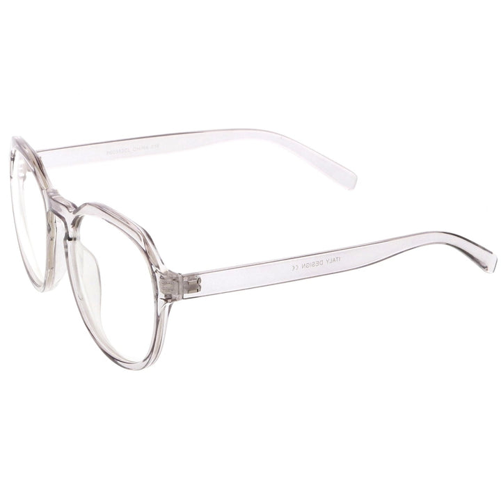 Modern Keyhole Nose Bridge Clear Lens Round Eyeglasses 55mm Image 3