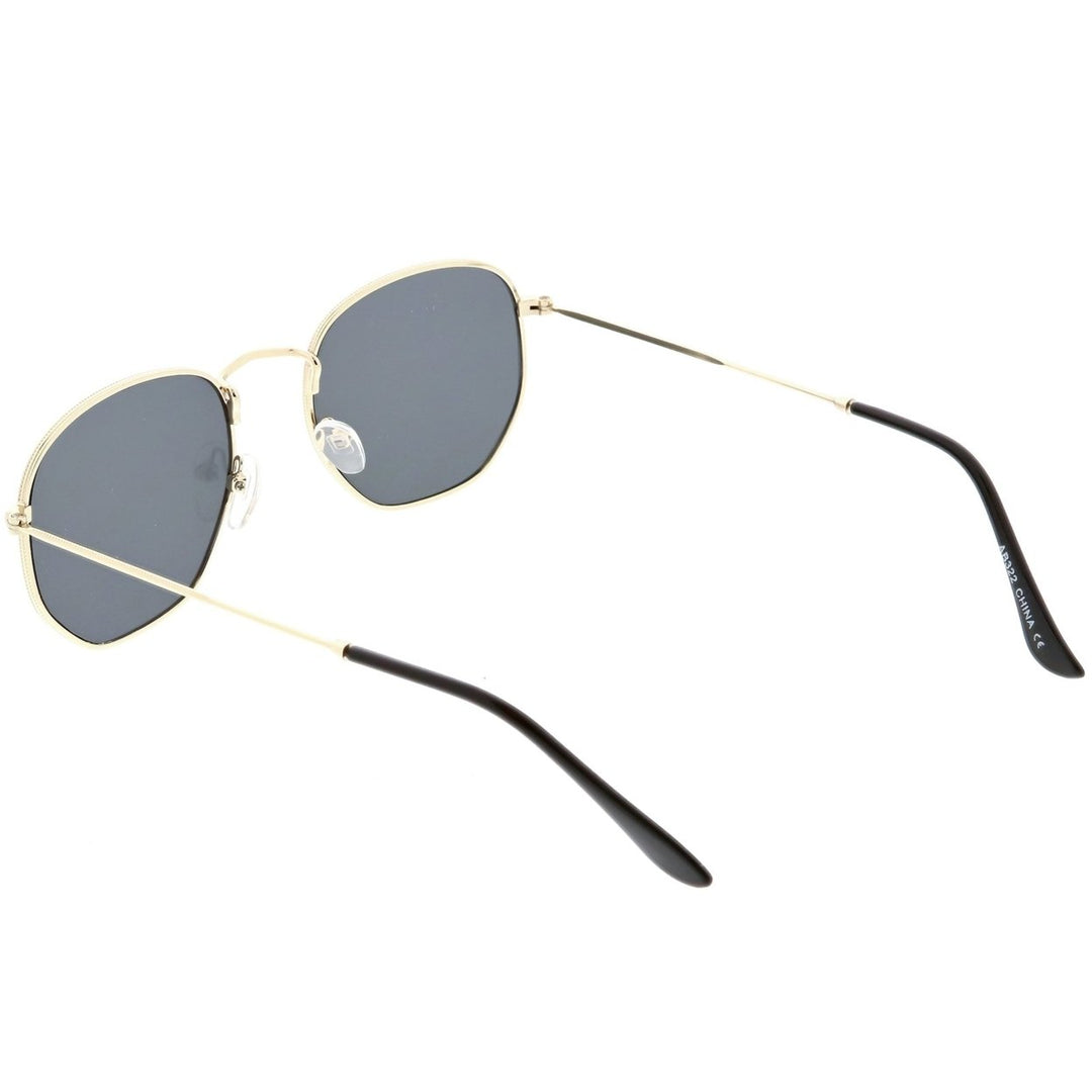 Modern Metal Geometric Sunglasses 51mm Slim Arms UV Protected Flat Lens Image 4