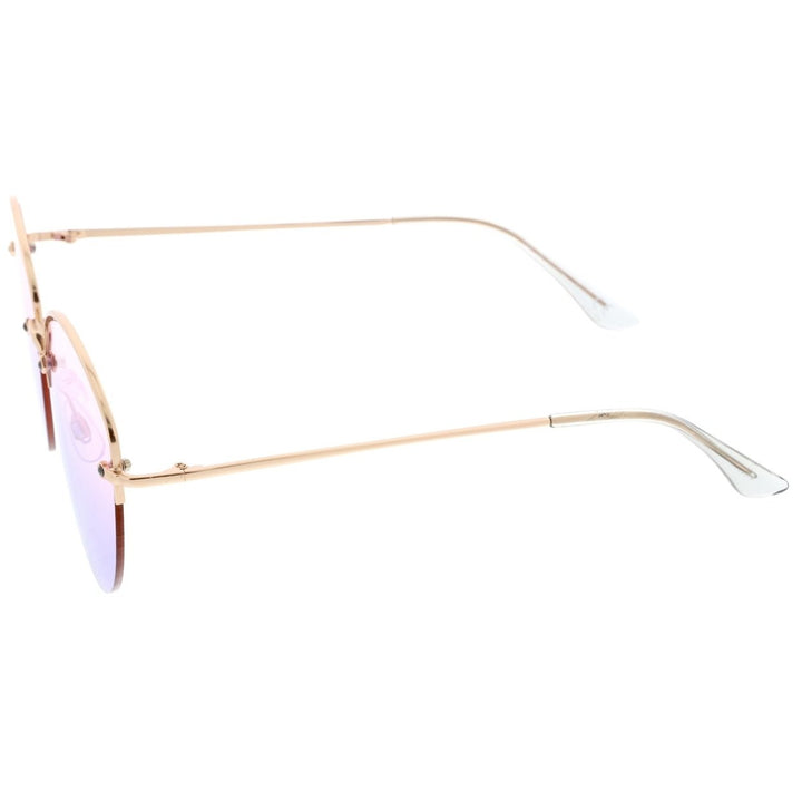 Modern Semi-Rimless Metal Sunglasses Gradient Lenses 60mm UV400 Protection Image 3