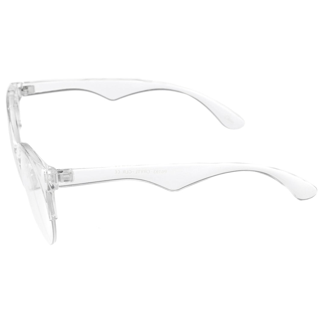 Modern Translucent Frame Round Clear Lens Semi-Rimless Eyeglasses 54mm Image 3