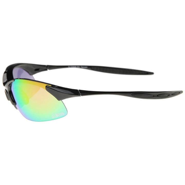 Olympus TR-90 Sports Wrap Sunglasses Two-Toned Iridescent Lens 68mm UV Protection Image 4