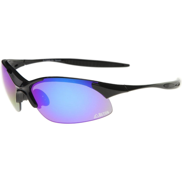 Olympus TR-90 Sports Wrap Sunglasses Two-Toned Iridescent Lens 68mm UV Protection Image 4