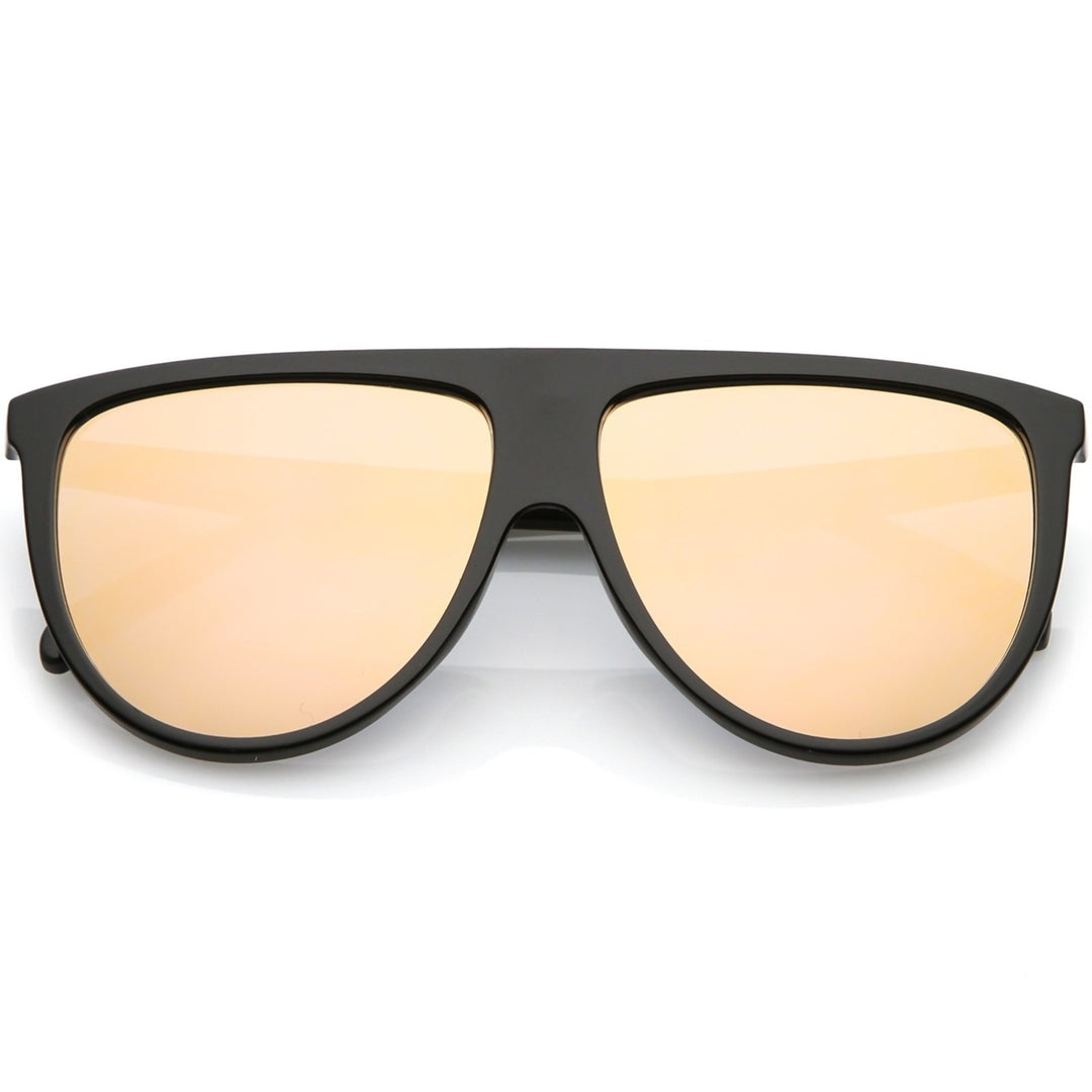 Oversize Modern Aviator Sunglasses Flat Top Color Mirrored Lens 59mm Image 1