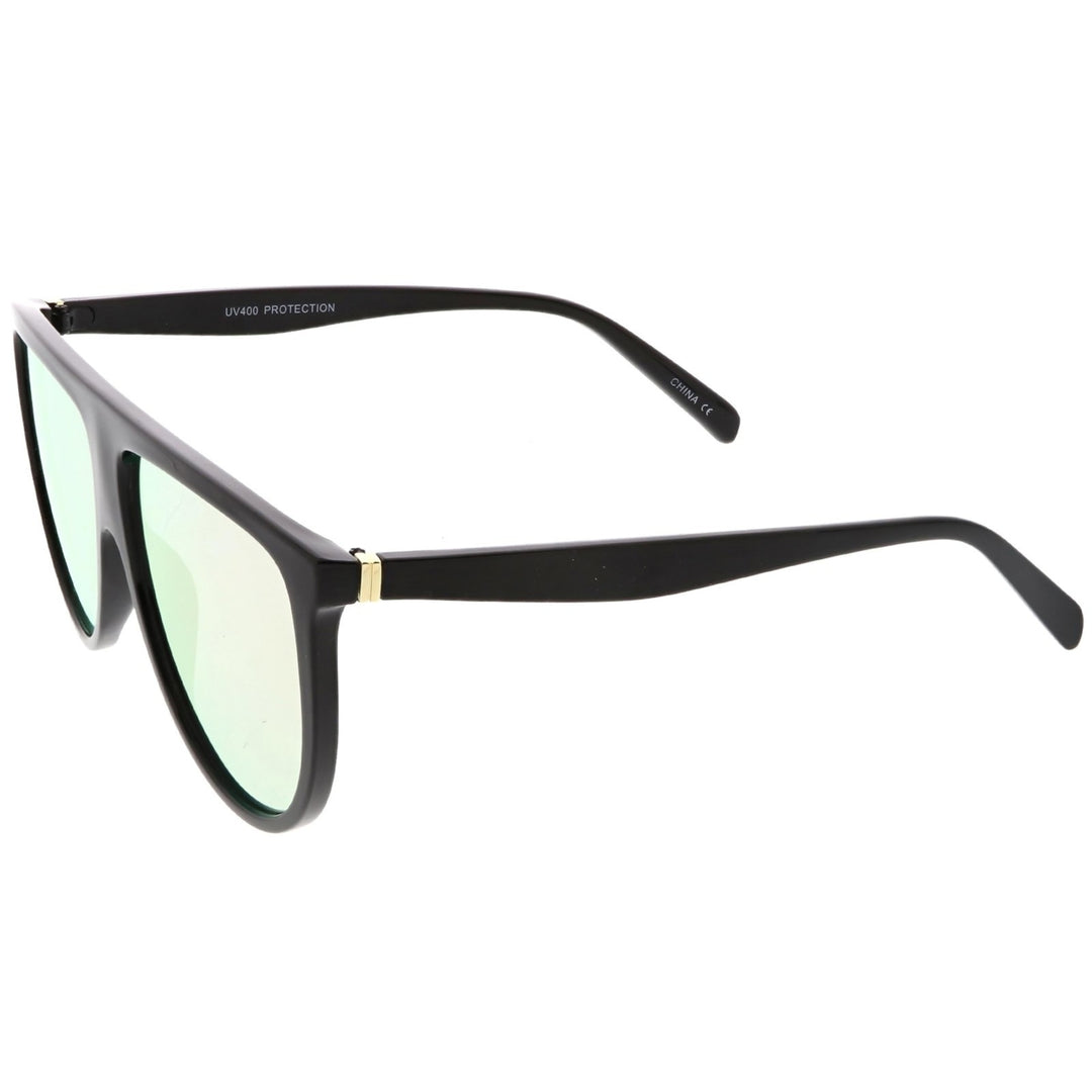 Oversize Modern Aviator Sunglasses Flat Top Color Mirrored Lens 59mm Image 3