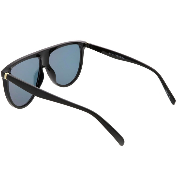 Oversize Modern Aviator Sunglasses Flat Top Color Mirrored Lens 59mm Image 4