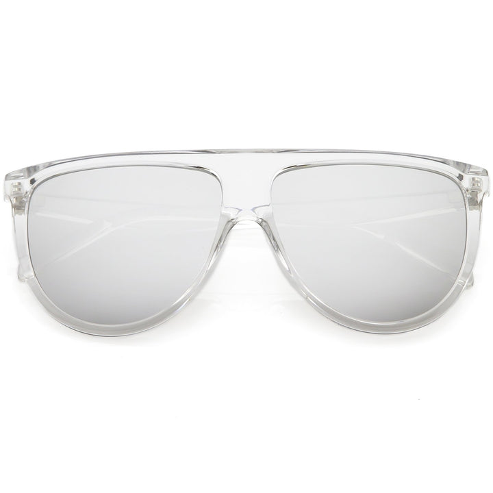 Oversize Modern Aviator Sunglasses Flat Top Color Mirrored Lens 59mm Image 4