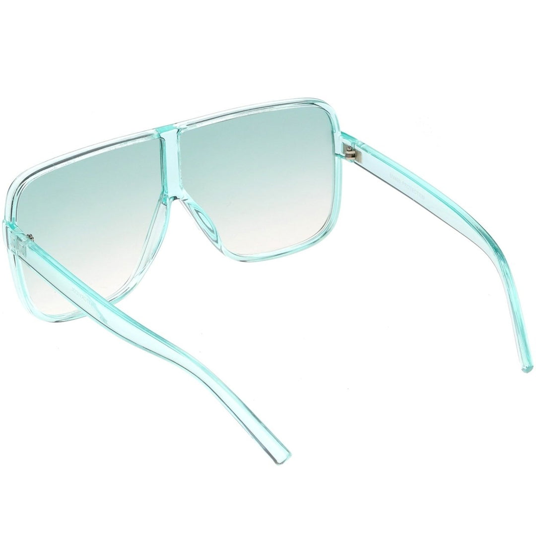 Oversize Translucent Square Sunglasses 69mm Flat Top Color Tinted Lens UV Protection Image 4