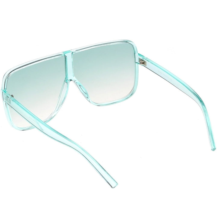 Oversize Translucent Square Sunglasses 69mm Flat Top Color Tinted Lens UV Protection Image 4