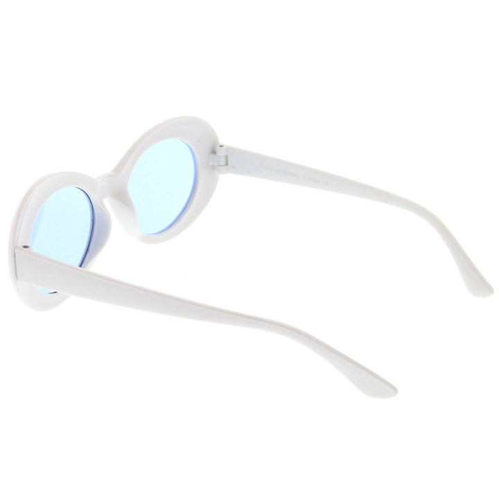 Retro Oval Sunglasses Colored Lenses 50mm Tapered Arms UV Protection Fashion Eyewear Image 4