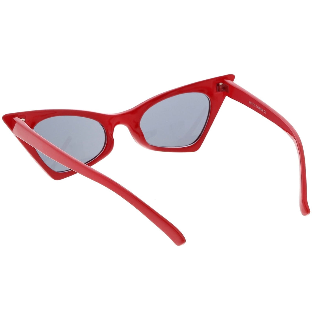 Retro Small High Pointed Sunglasses Neutral Colored Oval Lens 46mm Image 4