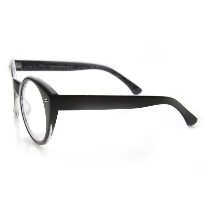 Round Cat Eye Clear Fashion Frame Glasses Image 3