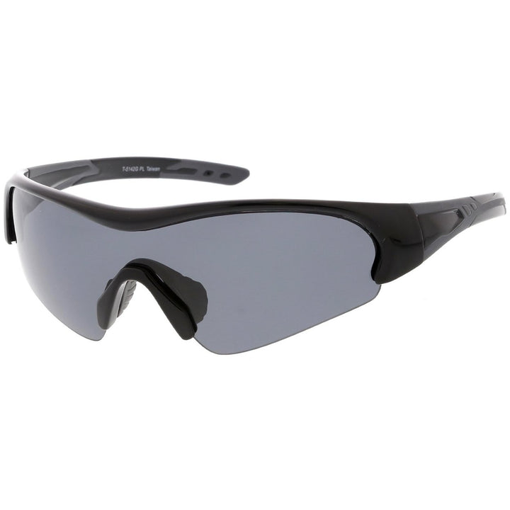 TR-90 Polarized Sports Sunglasses Semi-Rimless Wrap 72mm Lens UV Protection Image 4