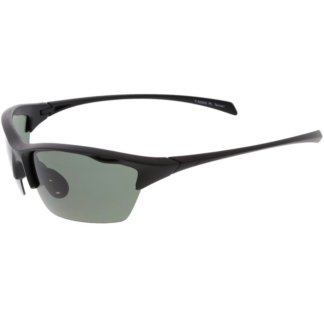 TR-90 Semi-Rimless Polarized Wrap Sunglasses 68mm Lightweight Sports Design Image 3