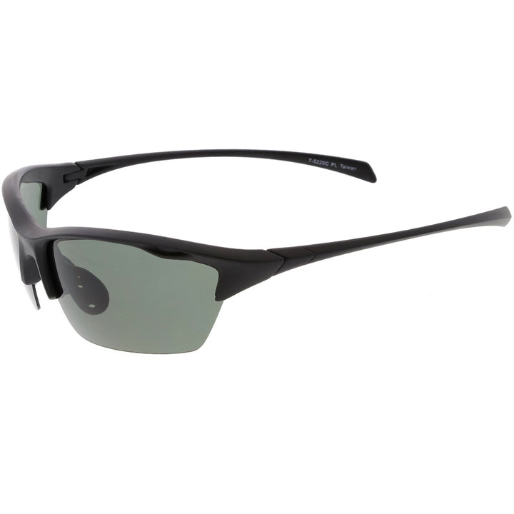 Sports TR-90 Semi-Rimless Wrap Sunglasses Ventilation Holes Polarized Lens 68mm Image 3