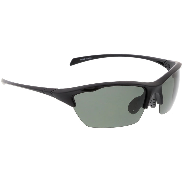 Sports TR-90 Semi-Rimless Wrap Sunglasses Ventilation Holes Polarized Lens 68mm Image 4