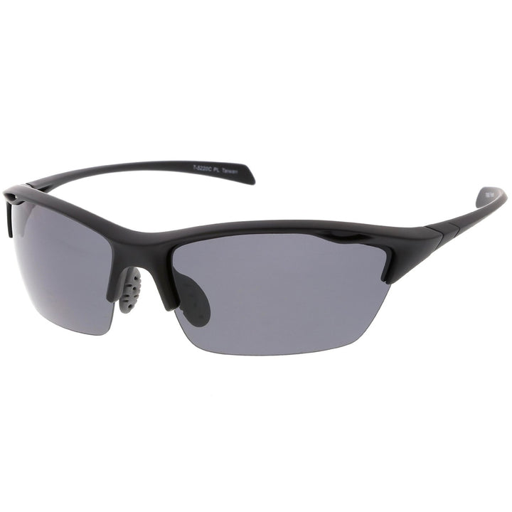 Sports TR-90 Semi-Rimless Wrap Sunglasses Ventilation Holes Polarized Lens 68mm Image 6