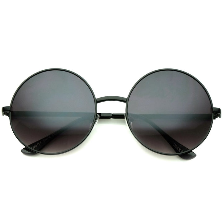 Super Large Oversize Slim Temple Round Sunglasses 61mm Image 6