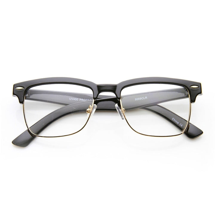 Unisex Semi-Rimless Fashion Glasses Tortoise Shell Acetate 51mm Lens Width Image 6