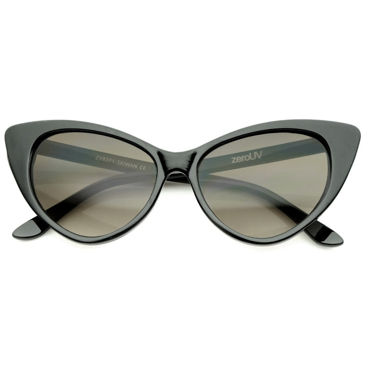 Womens Retro Oversized High Point Cat Eye Sunglasses 55mm Image 1