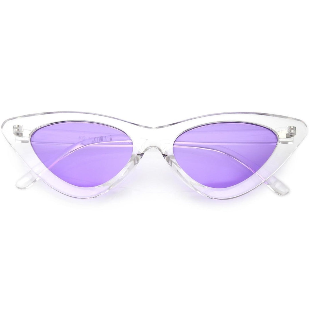 Womens Translucent Cat Eye Sunglasses Color Tinted Lens 48mm UV Protection Image 6