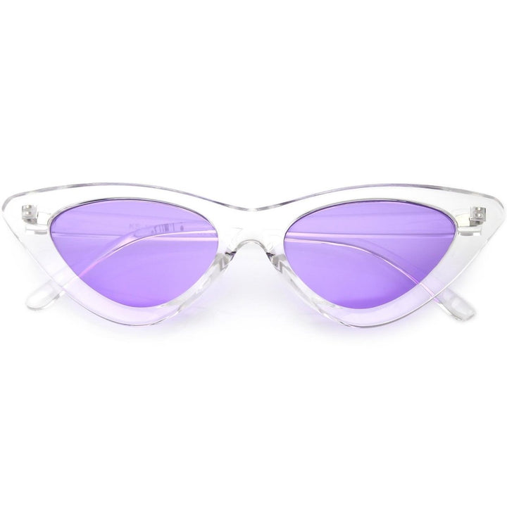 Womens Translucent Cat Eye Sunglasses Color Tinted Lens 48mm UV Protection Image 6