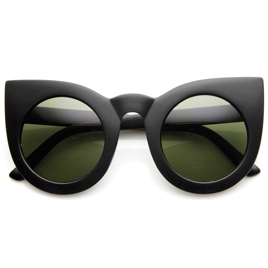 Womens Oversized Bold Rim Round Cateye Sunglasses Image 1