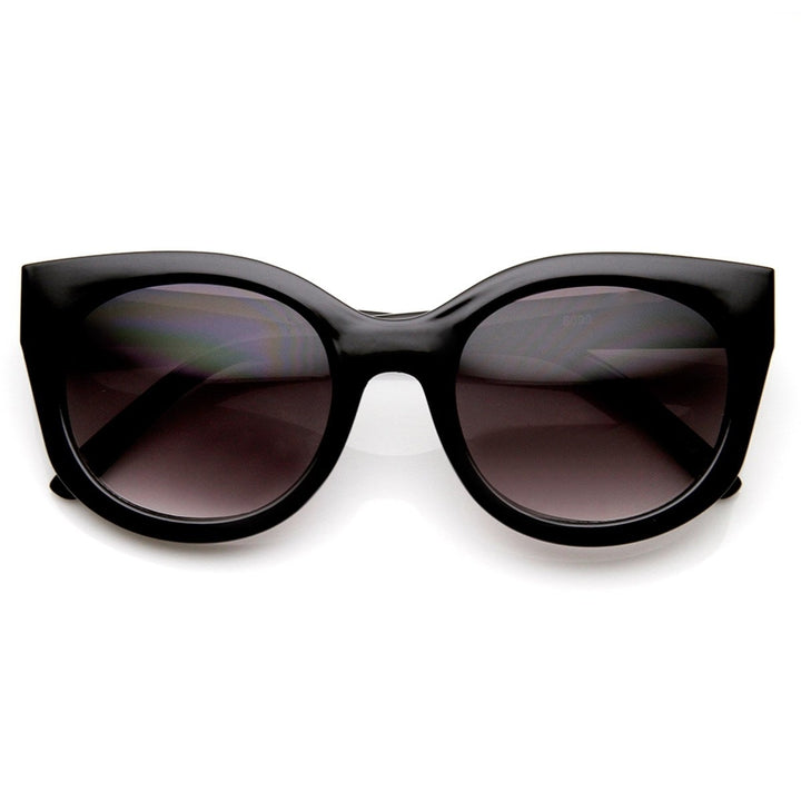 Womens Retro Fashion Bold High Temple Cat Eye Sunglasses Image 1