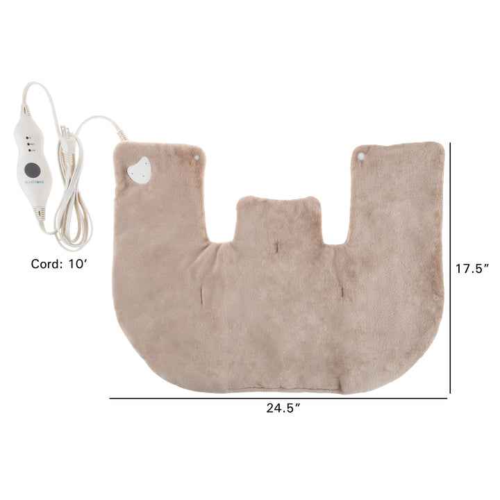 Bluestone Electric Heated Neck and Shoulder Warmer 3 Settings Plush 24.5x17.5 Image 2