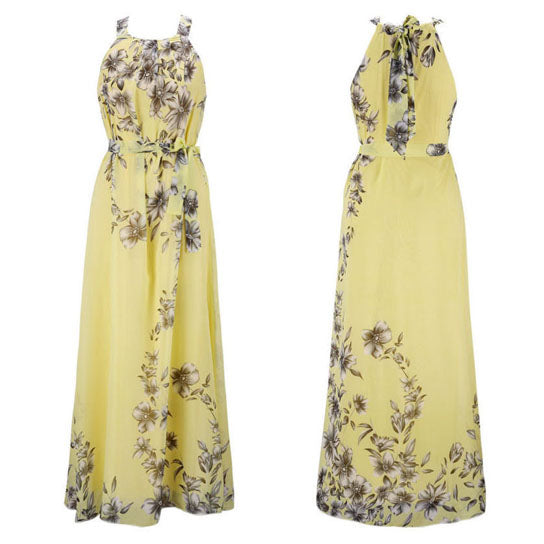 Halter Neck Floral Maxi Dress Image 2