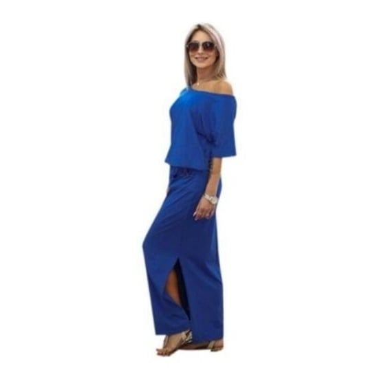 Women Sexy Maxi Side Split Loose Short Sleeve Evening Party Dress Image 4