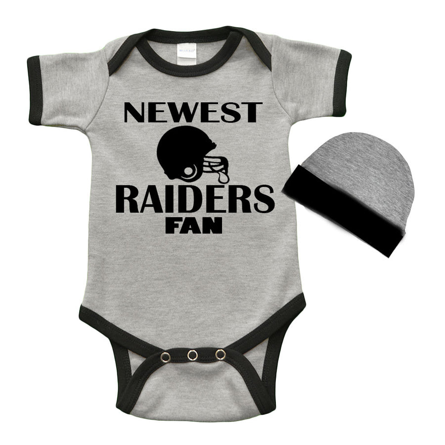 Infant Bodysuit and Cap Set - Newest Raiders Fan Image 1