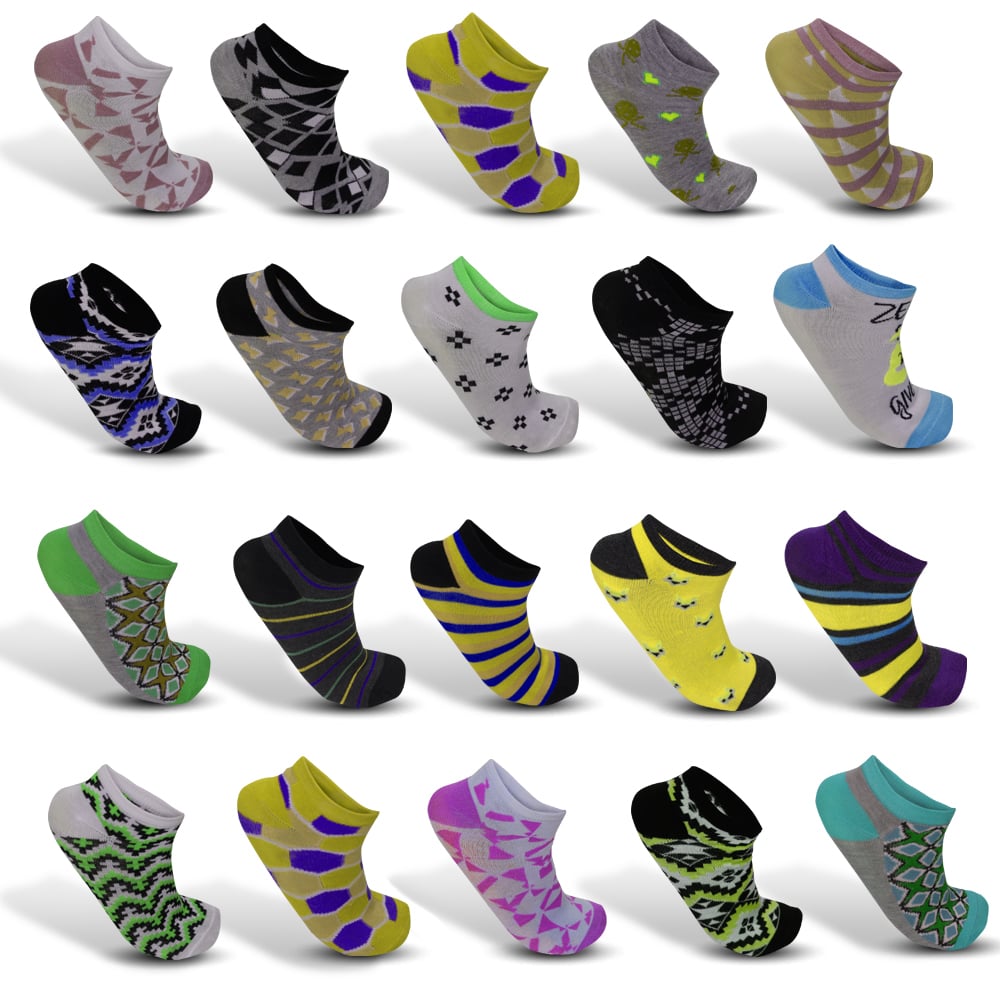 18-Pairs Mystery Deal: Womens Colorful Patterned Fashion Ankle Socks Image 2