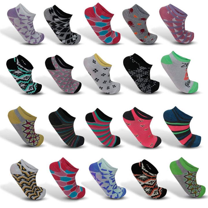 18-Pairs Mystery Deal: Womens Colorful Patterned Fashion Ankle Socks Image 4