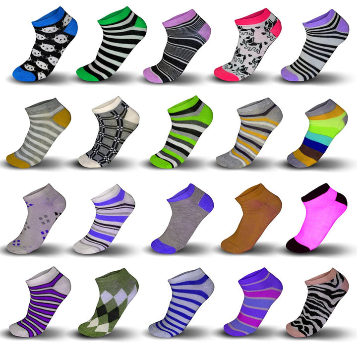 Womens Printed Ankle SocksSet of 20 Assorted Pairs Image 3