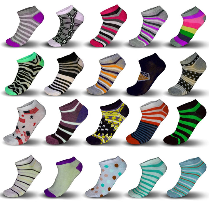 Womens Printed Ankle SocksSet of 20 Assorted Pairs Image 4