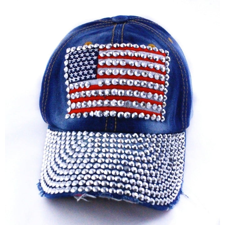 Beach Americana Flag Baseball Caps and Hats Tote Handbag Stars and Stripes Handbag by Mia K. Image 4