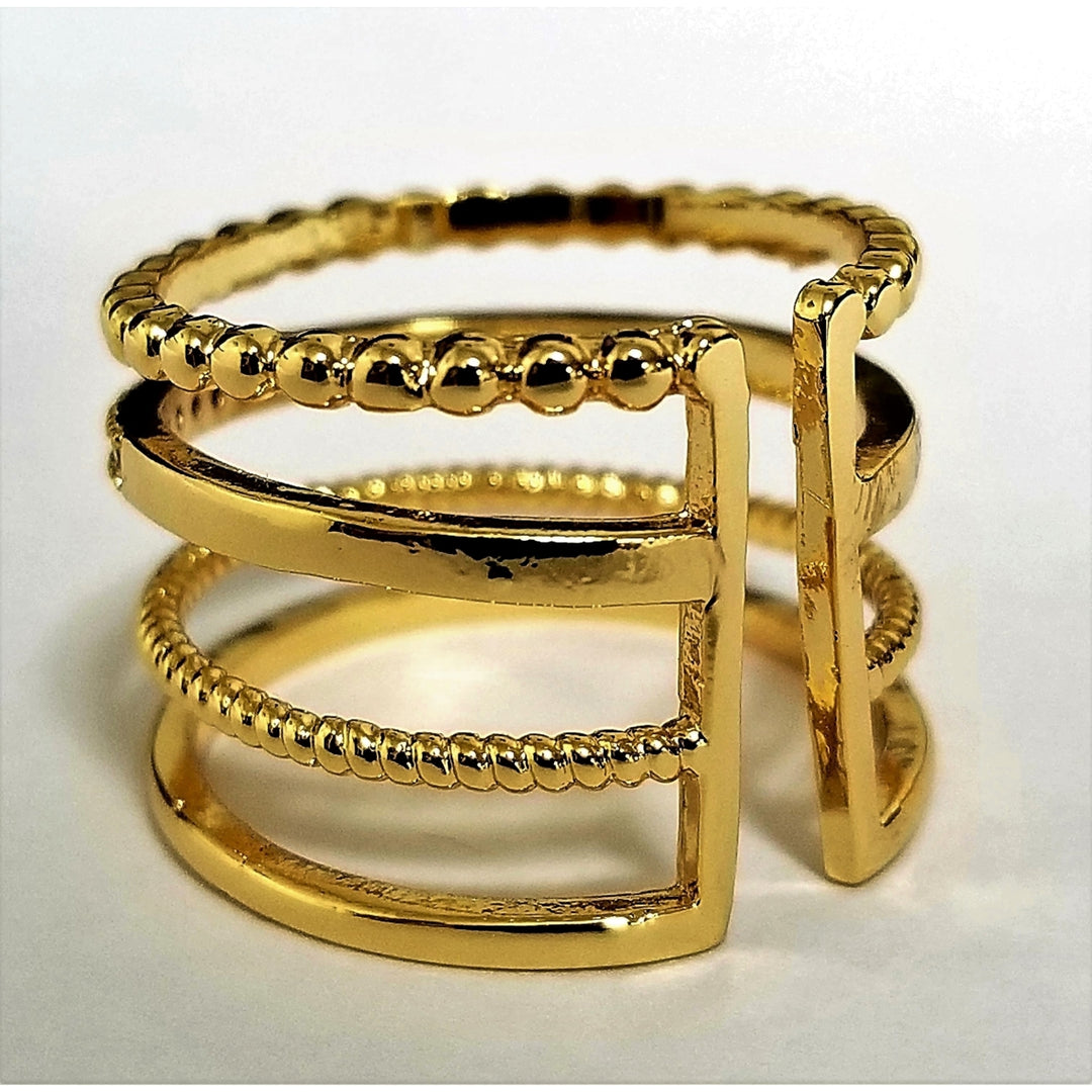 Dazzling Adjustable Four Tier Midi Ring Image 3