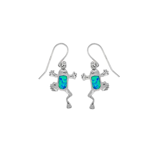 Sterling Silver Blue  Frog Earring Image 1