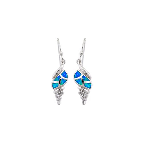 Sterling Silver Blue Opal Cone Earring Image 1