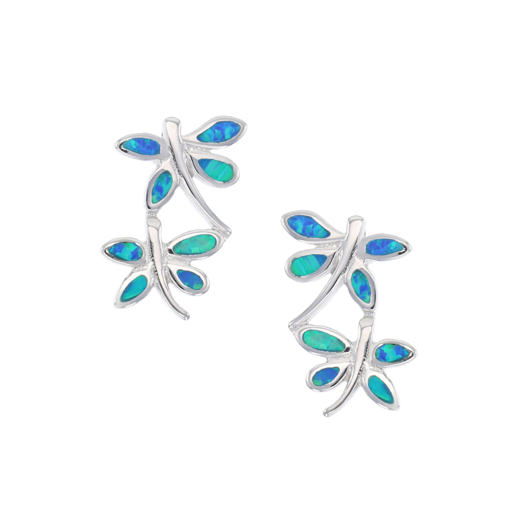 Sterling Silver  Double Butterfly Earring Image 1