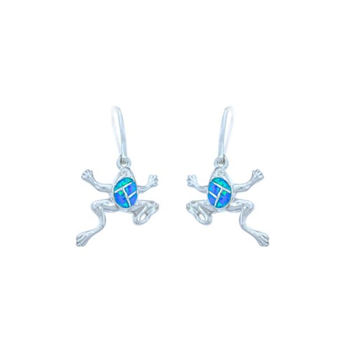 Sterling Silver Opal Frog Earring Image 1