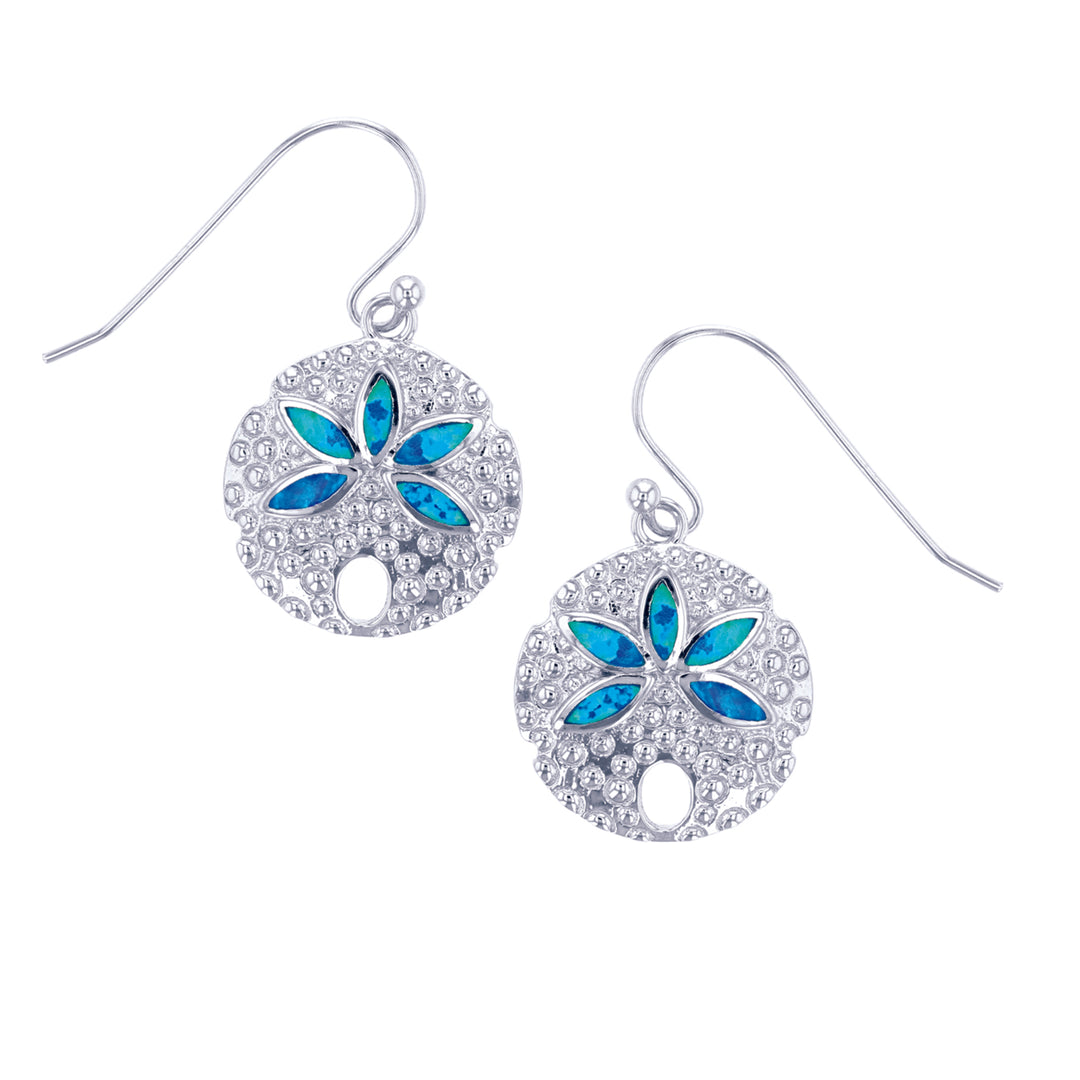 Sterling Silver Blue Opal Fancy Earring Image 1