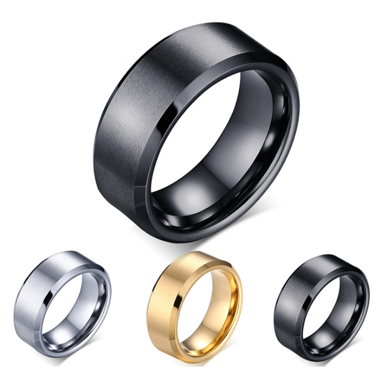 3Pcs 8MM Comfort Fit Stainless Steel Wedding Band Satin Finished Classic Flat Ring (Size 8 to 14)Random Color Image 1