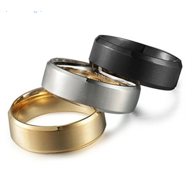 3Pcs 8MM Comfort Fit Stainless Steel Wedding Band Satin Finished Classic Flat Ring (Size 8 to 14)Random Color Image 3