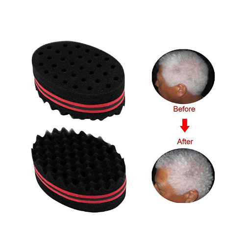 2Pcs Hair Sponge Brush Double Sided For Twists Coils Curls In Afro Style Image 2