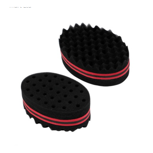 2Pcs Hair Sponge Brush Double Sided For Twists Coils Curls In Afro Style Image 4