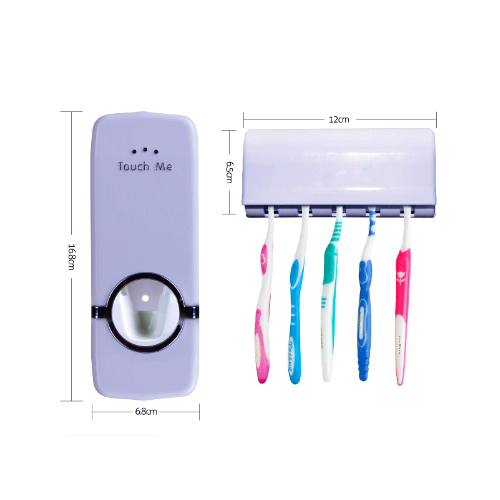 Wall Mounted Automatic Toothpaste Dispenser With 5 Toothbrush Holders Random Color Image 4