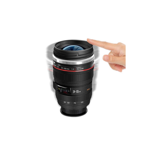 Camera Lens Coffee Mug Stainless Steel Tumbler Cup Spill-Free Coffee Cup Image 3