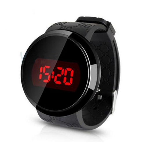 Fashion Waterproof Men LED Touch Screen Day Date Silicone Wrist Watch Black Image 3